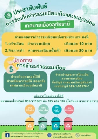 ประชาสัมพันธ์ เรื่องการชำระค่าธรรมเนียมเก็บและขนมูลฝอย ประจำปี 2567